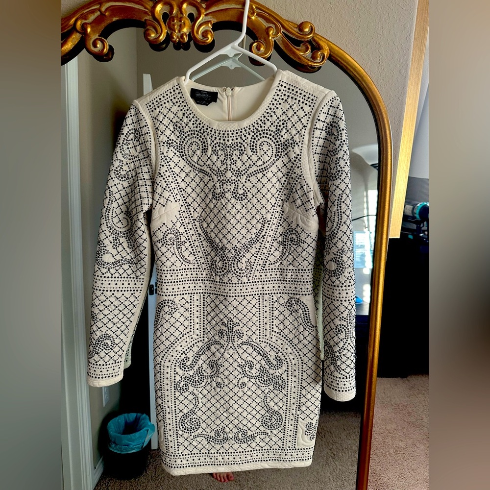 White beaded mini dress